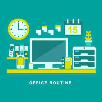 Flat design concept of routine office Stock Illustration