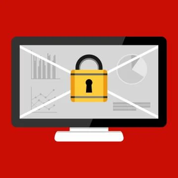 Flat design concept for security system, data protection. Stock Illustration
