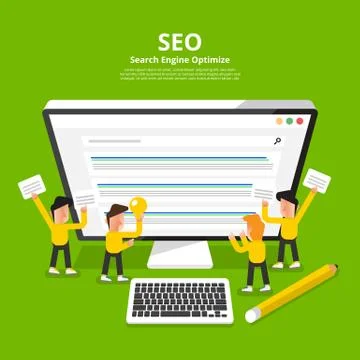 Flat design concept SEO (search engine optimize). Vector illustrate. Stockillustratie