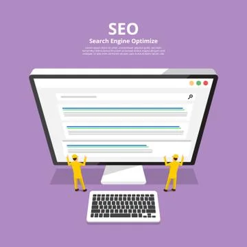 Flat design concept SEO (search engine optimize). Vector illustrate. Stock Illustration