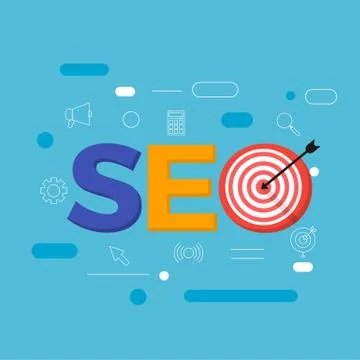 Flat design concept SEO (search engine optimize). Vector illustrate.. Stock Illustration
