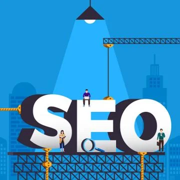 Flat design concept SEO (search engine optimize). Vector illustrate.. Stock Illustration
