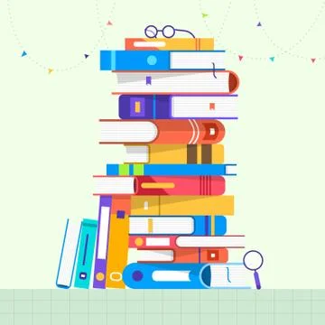 Flat design concept set of books. Vector illustrate. Stock Illustration