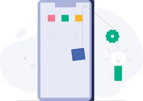 Flat design concept for smartphon sevices vector illustration Stock Illustration