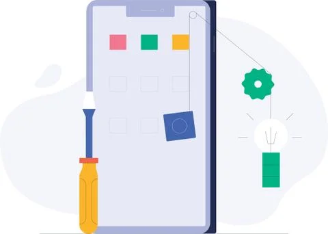 Flat design concept for smartphon sevices vector illustration Stock Illustration