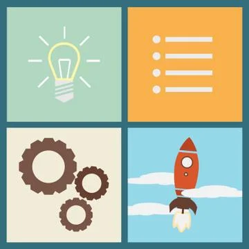 Flat design concept of startup Stock Illustration