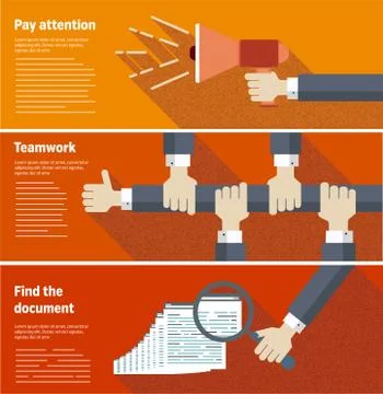 Flat design concepts for business, Vector Stock Illustration