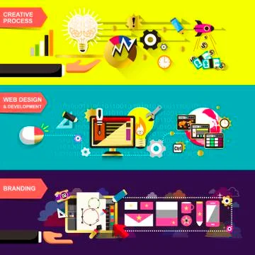 Flat design concepts for creative process イラスト素材