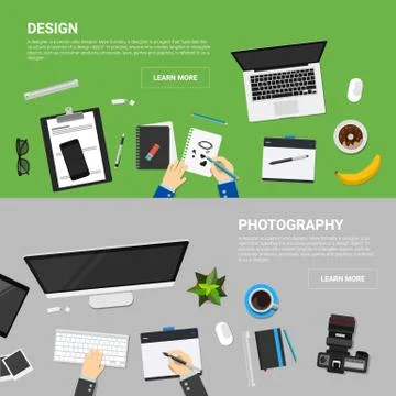 Flat design concepts for creative process Stock Illustration
