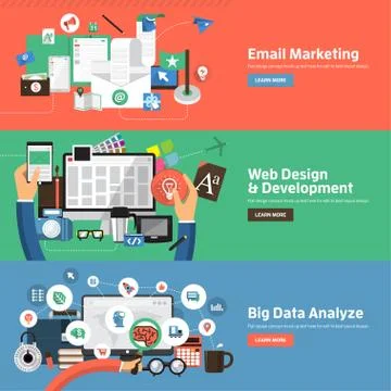 Flat Design Concepts Illustrazione stock