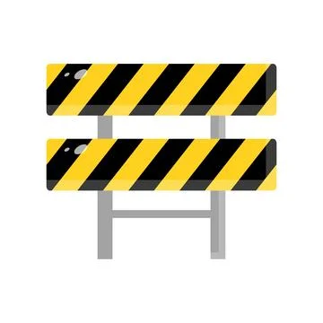 Flat design construction barricade icon. During construction. Vector. Illustrazione stock