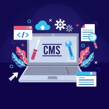 Flat design content management system illustration Stock Illustration