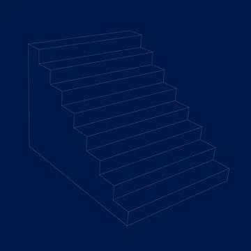 Flat design contour stairs vector illustration Stock Illustration