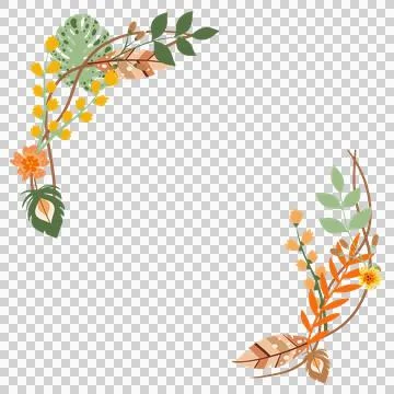 Flat design corners are forming frame on transparent background, featuring Ilustração Stock