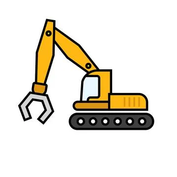 Flat design crane icon. Heavy equipment. Vector. Illustrazione stock
