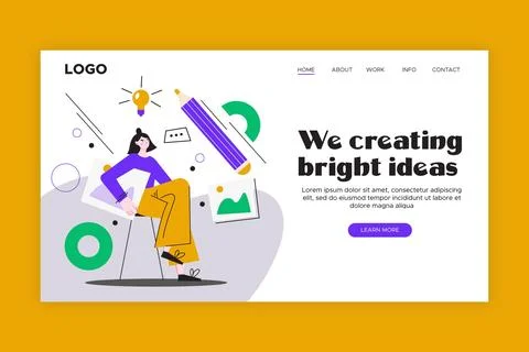 Flat design creative solutions homepage Stock Illustration