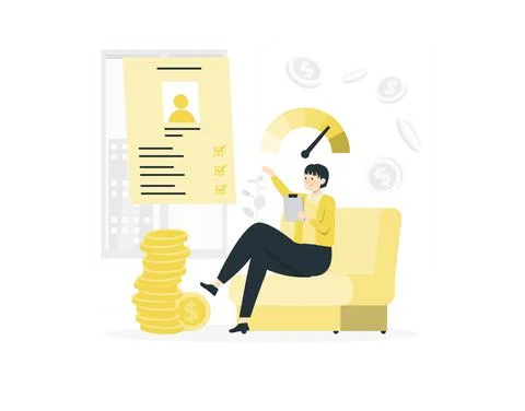 Flat design credit assessment concept Stock Illustration