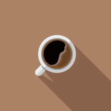 Flat design cup of coffee Stock Illustration