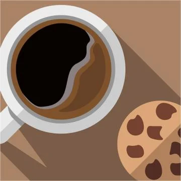 Flat design cup of coffee Stock Illustration