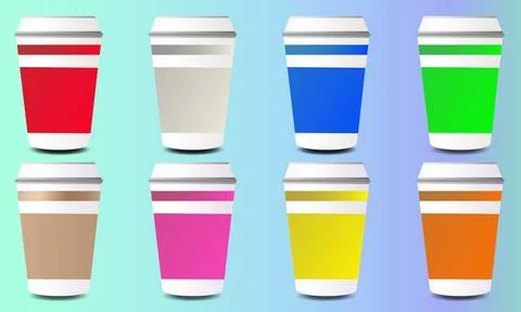 FLAT DESIGN CUP COFFEE TEA LATTE Stock Illustration