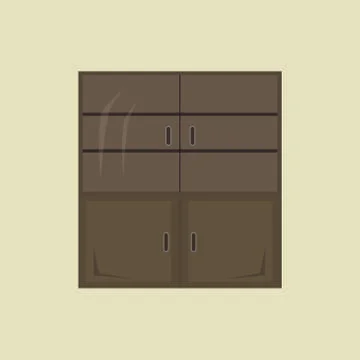 Flat Design Cupboard Icon Stock Illustration