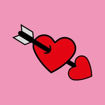 Flat design cupid icon. Vector. Illustrazione stock