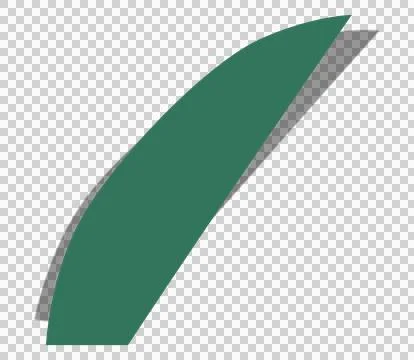 Flat design curves are forming green leaf over black curve on transparent Ilustração Stock
