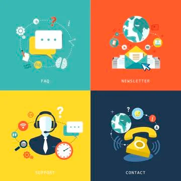 Flat design for customer service concept Illustrazione stock