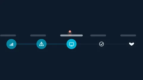 Flat design Customer success intervention animation - navy blue marketing Видео 342627091