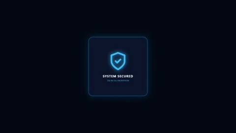Flat Design Cyber Security Shield and Network Protection Stock Footage 345477359