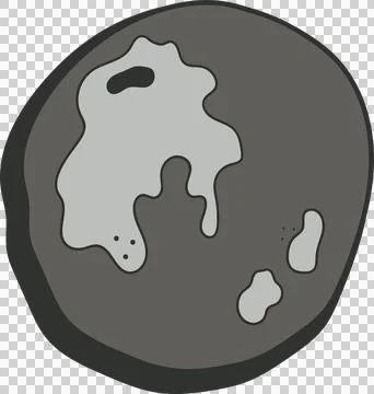 Flat design dark gray circle is showing light blotches with dotted edges on Illustrazione stock