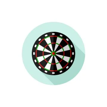 Flat design Dartboard Stock Illustration