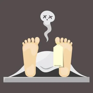 Flat design of dead man tag Stock Illustration