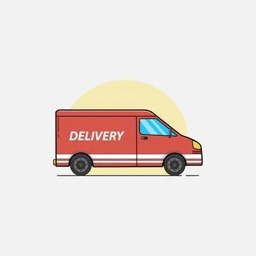 Flat Design Delivery truck Vector illustration Stock Illustration
