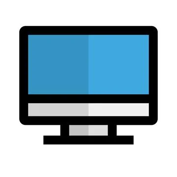 Flat design desktop PC icon. Vector. Illustrazione stock