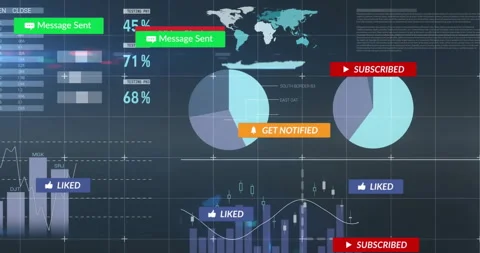 Flat design digital analytics dashboard ... | Stock Video | Pond5