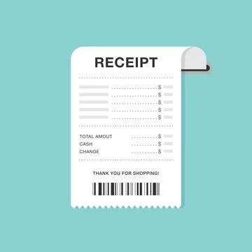 Flat Design Digital Receipt Illustration with Barcode Stock Illustration
