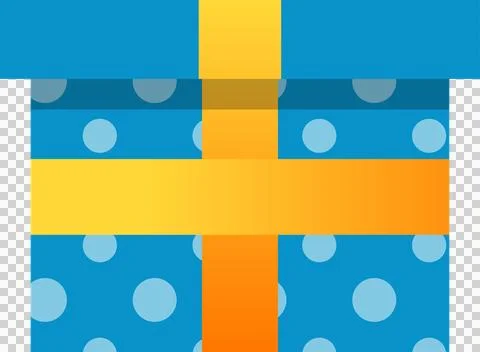 Flat design is displaying gift box on transparent background, featuring ribbon Stock Illustration
