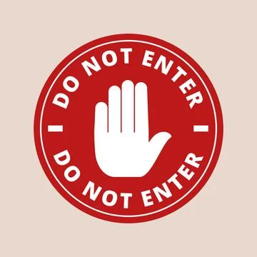 Flat design do not enter sign Stock Illustration