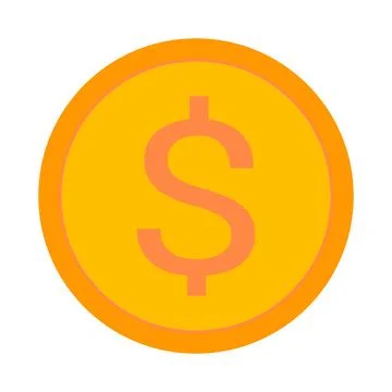 Flat design dollar coin icon. Currency. Cash. Vector. Stock Illustration