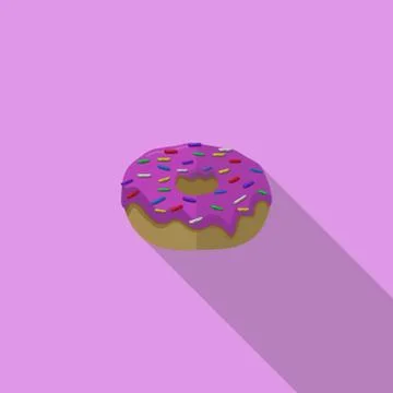 Flat design donut on pink background Stock Illustration