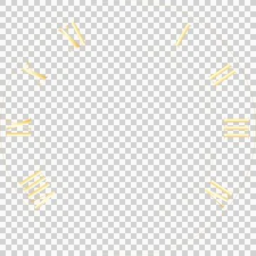 Flat design double-ring gold clock frame is showing Roman numerals on 스톡 일러스트