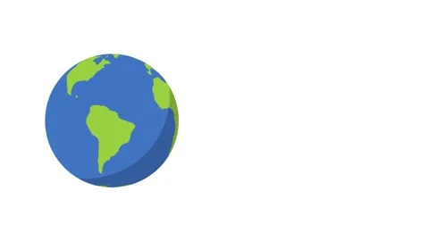 Flat design Earth globe spinning on the left side with copy space. Stock Footage 331343486