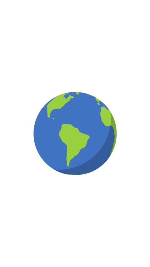 Flat design Earth globe spinning on the left side with copy space. Stock Footage 331343492