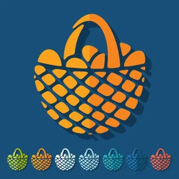Flat design: easter basket Stock Illustration