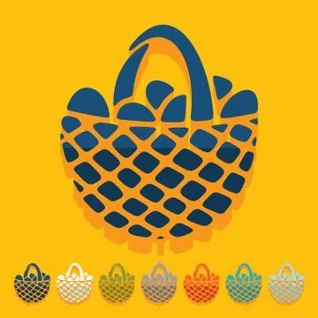 Flat design: easter basket Illustrazione stock