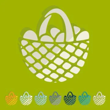 Flat design: easter basket Stock Illustration