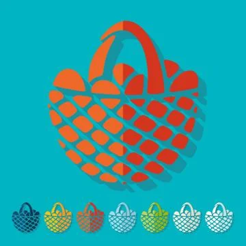 Flat design: easter basket Stock Illustration