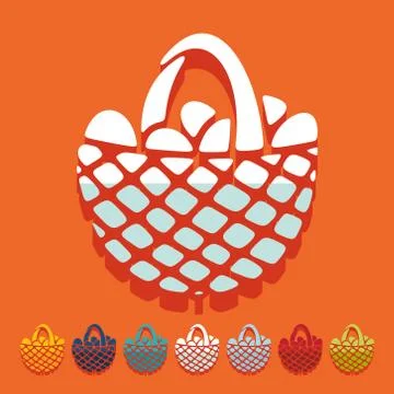 Flat design: easter basket Stock Illustration