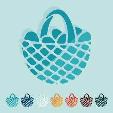 Flat design: easter basket Stock Illustration